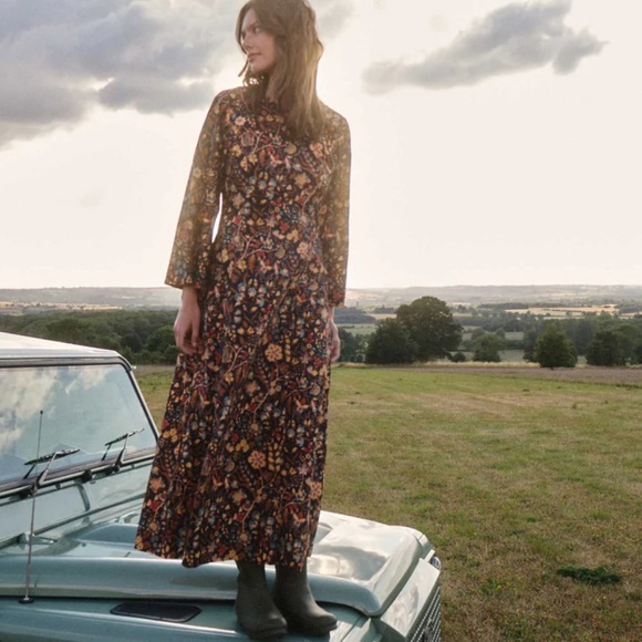 🖤 SOLD 🖤 MARRON DRESS -- MIDNIGHT TOILE DE JOUY - Picture 2 of 5